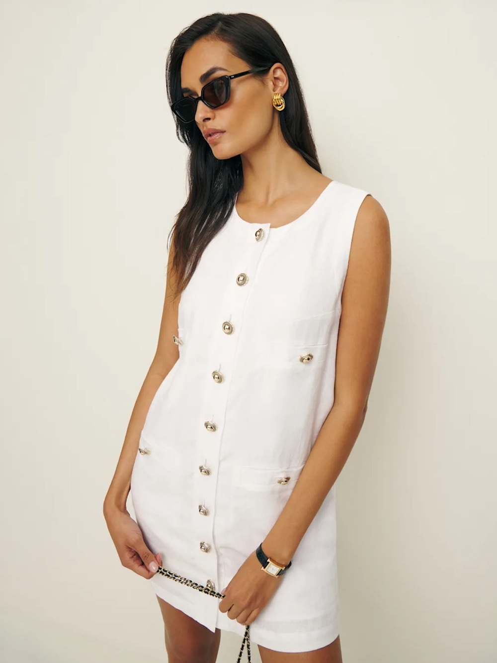 NWOT Reformation White Tropez Linen Dress